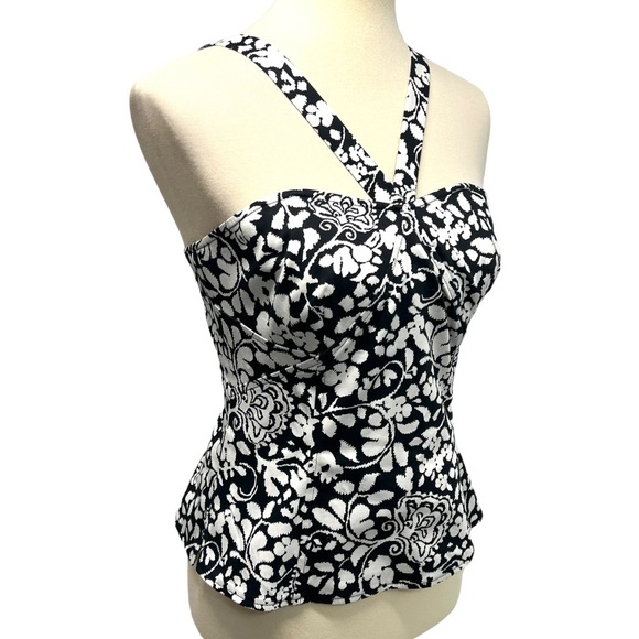 White House Black Market Floral Corset V Strap Top - Picture 7 of 11